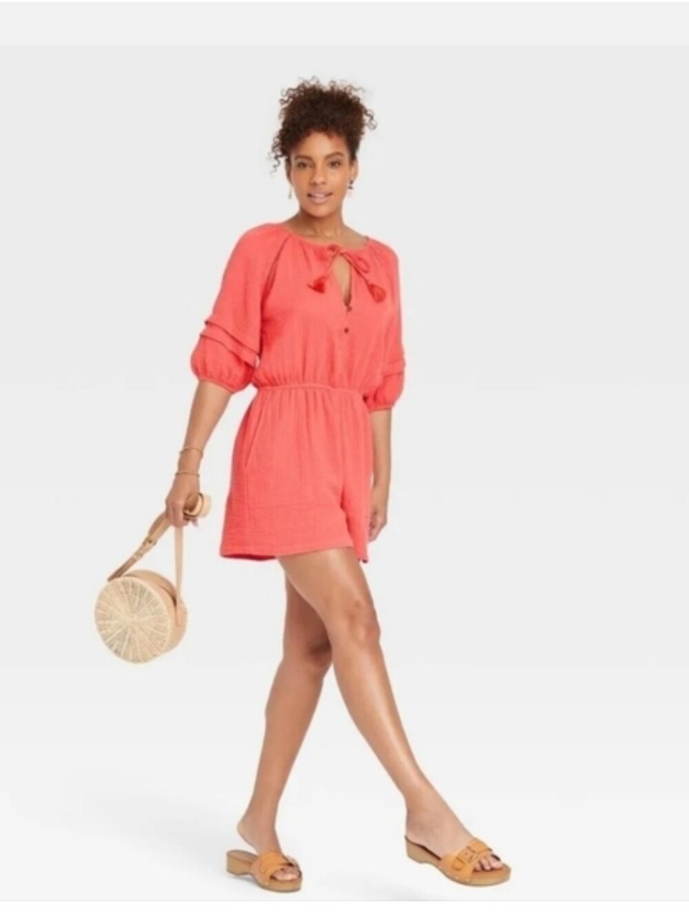 Knox Rose Romper Coral  Bohemian Size Medium